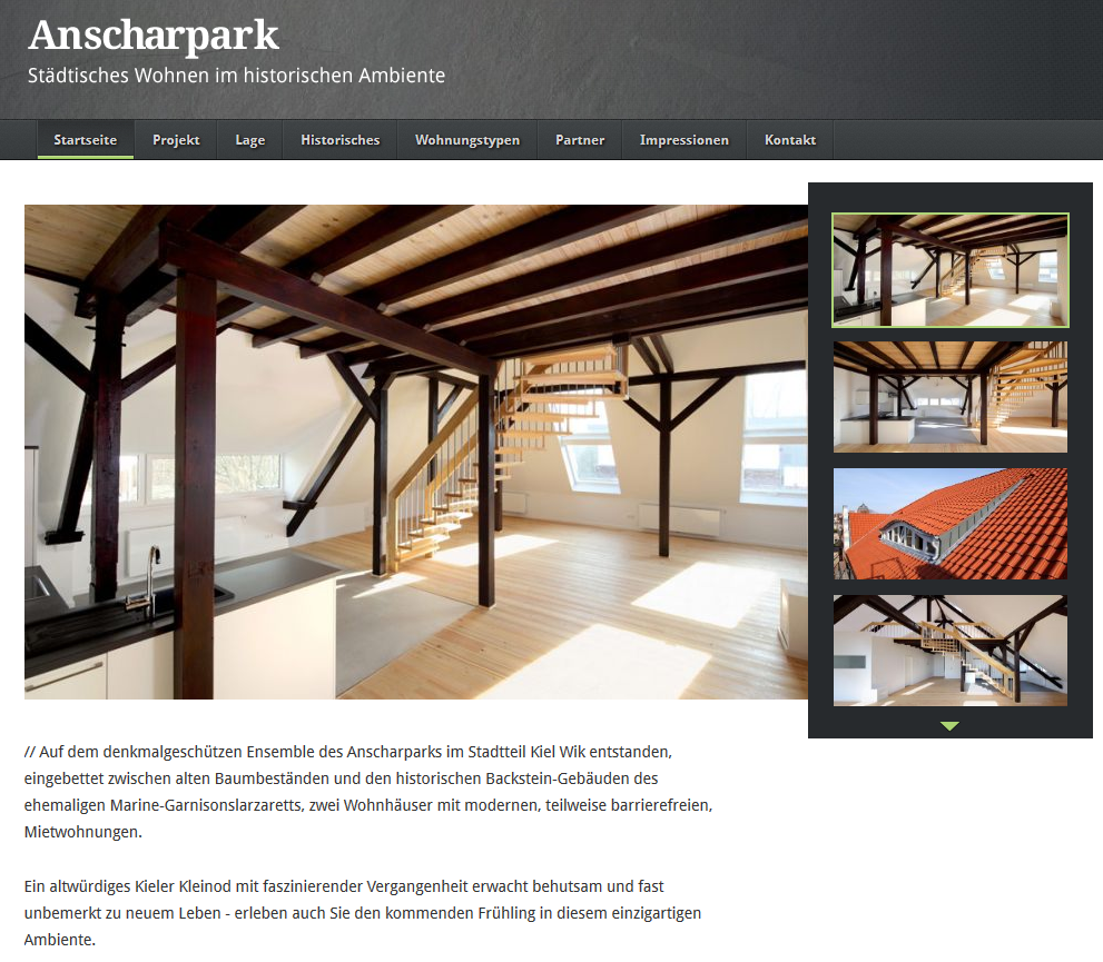 Projektseite Anscharpark, Kiel-WIK